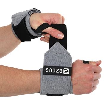 Бинти кистьові для жиму STRENGTH WRIST WRAPS (SOLID SUPPOR) EZOUS C-04 2шт сірий