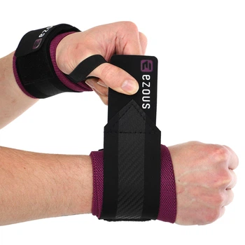 Бинты кистевые для жима STRENGTH WRIST WRAPS EZOUS C-05 2шт черный-фиолетовый