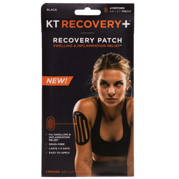 Кинезио тейп (Kinesio tape) KT TAPE RECOVERY 4шт черный