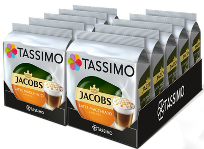 Кава в капсулах Tassimo Jacobs Latte Macchiato Caramel BOX 10 упаковок по 16 капсул