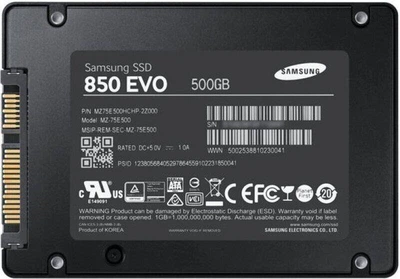 SSD накопитель 500 ГБ Samsung 850 EVO (2.5", 3D V-NAND, SATAIII, MZ-75E500 USED) Б/У