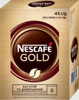 Кава розчинна Nescafe Gold у стіках 25шт х 1.8г