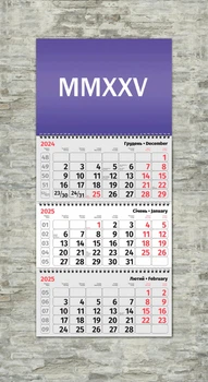 Календарь настенный квартальный MMXXV сирень ENTERSTORE 63,0х29.7 см (ART 250301)