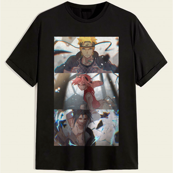 Футболка за мотивами аніме Наруто "Naruto", Узумакі, Саске Учіха, Сакура Харуно PG03459 goodreclama XS Чорний