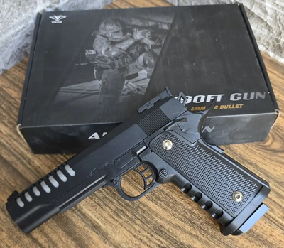 Страйкбольний Пістолет COLT M1911 VIGOR V16 метал, стріляє кульками 6 мм Чорний