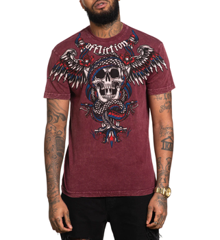 Футболка Affliction Poisonous Shadow Burgandy Lava Wash (A25959-BULV-M)