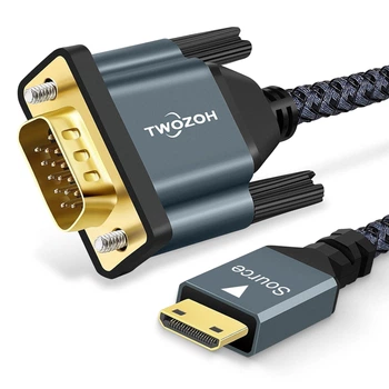 Кабель Twozoh miniHDMI to VGA 1920x1080@60Hz 2м