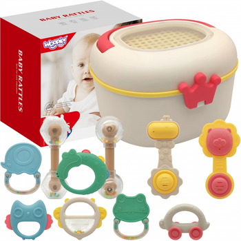 Zestaw miękkich grzechotek Woopie Toys z pudelkiem 14 szt (5904326949447)