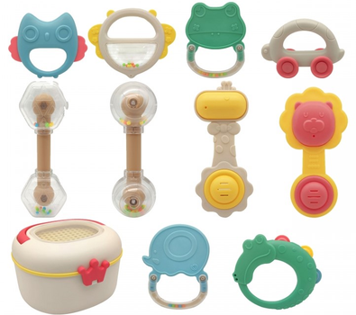 Zestaw miękkich grzechotek Woopie Toys z pudelkiem 14 szt (5904326949447)