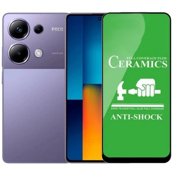 Защитное стекло-пленка Fiji Ceramics для Poco M6 Pro полная проклейка черный