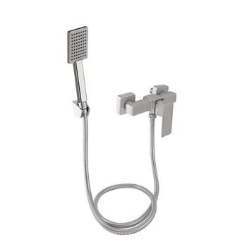 Смеситель для душа Lidz Kubis 010 никель с душевым гарнитуром (LDKUB010NKS28535)