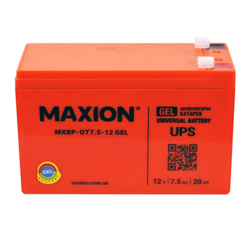 Аккумулятор тяговый Maxion MXBP-OT 7,5-12 GEL (12V, 7,5Ah, +/-)