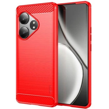 Силиконовый (TPU) чехол MOFI Carbon Fiber для Realme GT 6 / GT 6T - Red