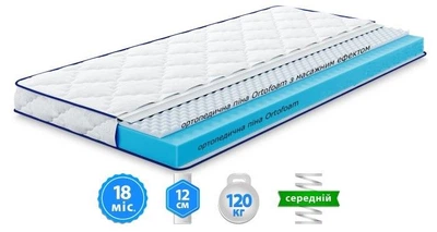 Матрас ортопедический детский пенный беспружинный Highfoam Lento Presto140х70 высота 12 см