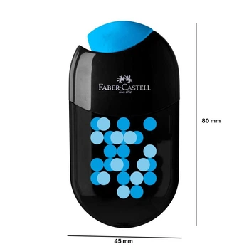 Підстругачка (точилка) для олівців Faber-Castell Two Tone Black-Blue з 2 отворами та контейнером