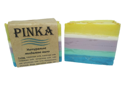 Натуральное миндальное твердое мыло ручной работы Pinka 100 г