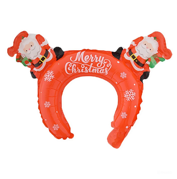 Фольгированный Шар Обруч Новогодний Мerry Christmas Санты С Подарками Красный