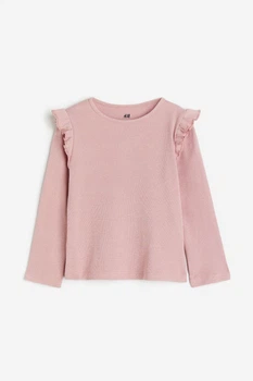 Реглан в рубчик с оборкой розовый H&M 92см (400098578)