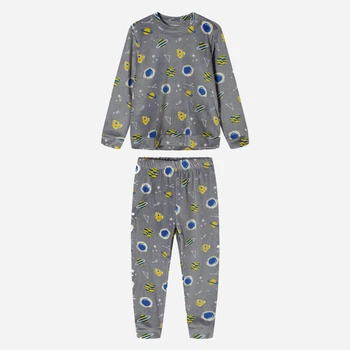 Детская теплая велюровая пижама для мальчика Minoti 19pj4 41537JNR 98-104 см Разноцветная (5063025371857)