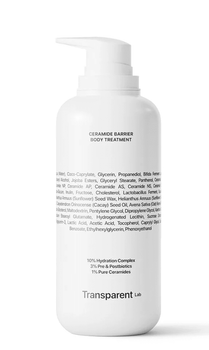 Керамідний бар'єрний догляд за тілом Transparent Lab Ceramide Barrier Body Treatment 400 мл