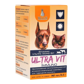 Ультра Иммуно Вит (Ultra Immuno Vit) витаминно-минеральные комплексы для собак и кошек 140шт*0,5г, MODES