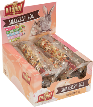 Упаковка ласощів для гризунів Vitapol Smakers Box з яблуками 12 шт (5904479131331)