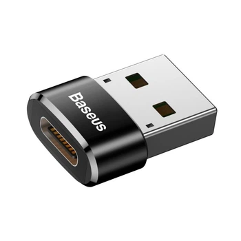 Адаптер Baseus переходник USB to Type-C Black (CAAOTG-01)