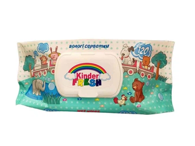 Вологі серветки FRESH 120шт клапан KINDER