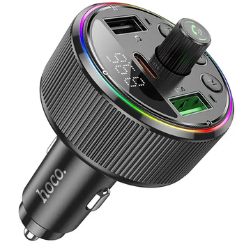 Автомобільний FM-Трансмітер з підтримкою швидкої зарядки 30W HOCO E82 |2USB/1Type-C| Чорний