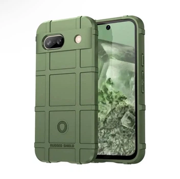 Противоударный чехол бампер Rugged Shield для Google Pixel 8A зеленый резиновый
