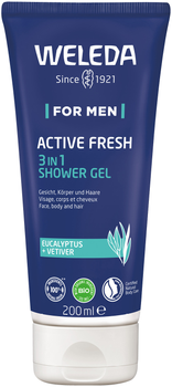 Żel pod prysznic dla mężczyzn Weleda 3w1 Active Fresh naturalny 200 ml (7611916153600)