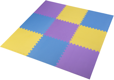 Mata puzzle HMS One Fitness MP10 10 mm 9 elementów Yellow-Blue-Purple (5907695592030)