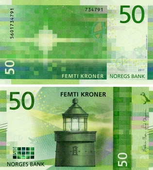 Банкнота Норвегія 50 крон 2017 (2018) UNC (P53)