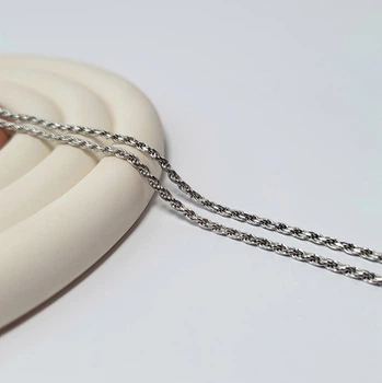 Серебряная Цепочка цепь Жгут 50 см серебро 925 пробы родированное 6.00г 802р3/50