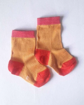 Термоноски детские BabyKo Merino. Носки из шерсти мериноса 90%. Размер 12. Желто-оранжевые