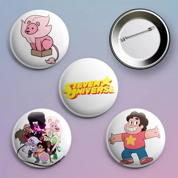 Закатные значки Вселенная Стивена Steven Universe металлические на булавке 56 мм 4 штуки в комплекте