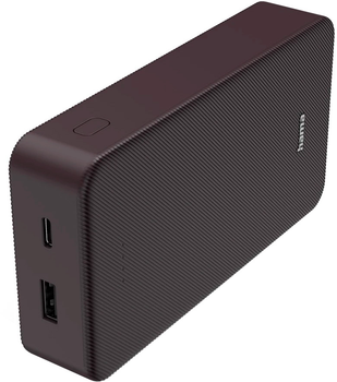 УМБ Hama Color 20 20000 mAh Burgundy (4047443514776)