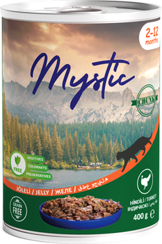 Влажный корм Mystic для котят кусочки индейки в желе 400 г