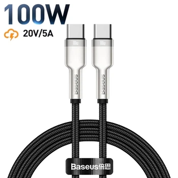 USB кабель Type-C на Type-C BASEUS Cafule Series Metal Data Cable (1m, 100W, 5A, 480Mbps, PD). Black