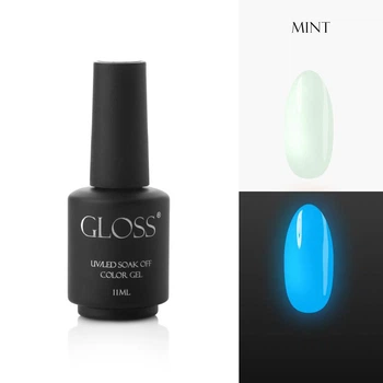 Люминесцентный гель-лак Gloss Company Mint Elf, 11 мл нежно-мятный