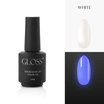 Люминесцентный гель-лак Gloss Company White Elf, 11 мл белый