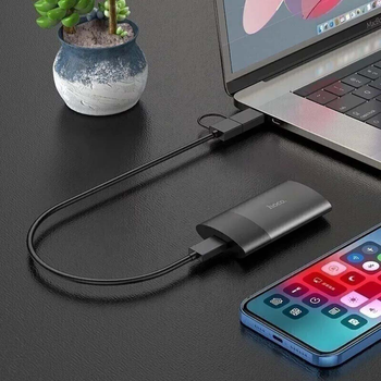 Жесткий диск внешний Hoco SSD UD12 Type-C 1TB, цвет серый.