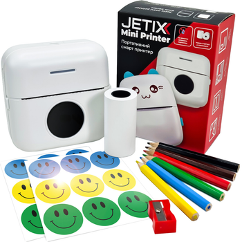 Детский портативный термопринтер Jetix Mini printer с набором карандашей и стикеров (JMP-2-TPK3)