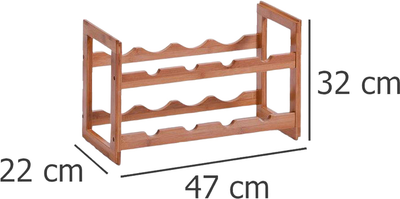 Винна стійка Zeller бамбукова на 8 пляшок 47 x 22 x 32 см (4003368135649)