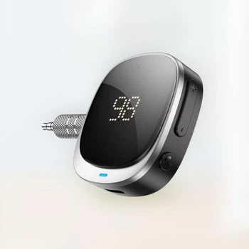 Приймач ресівер бездротовий в автомобіль компактний Hoco E80 travel AUX bluetooth чорний