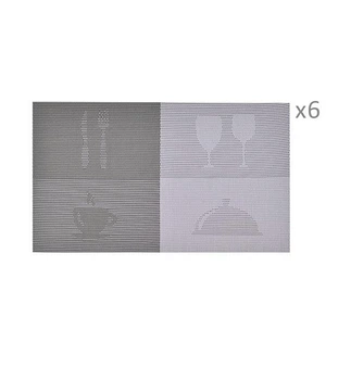 Салфетка ПВХ для сервировки 6шт/наб 30*45см Home R29374