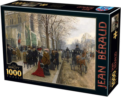 Puzzle D-Toys Jean Beraud Po nabożeństwie w kościele św. Trójcy 68 x 47 cm 1000 elementów (5947502875741)