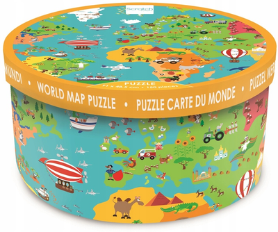 Puzzle Scratch Mapa Świata 91 x 48.5 cm 150 elementów (5414561810766)