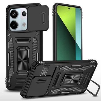 Ударопрочный чехол Camshield Army Ring для Xiaomi Redmi Note 13 4G Черный / Black Без бренда
