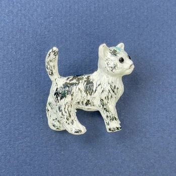 Брошь «Кошка» с чёрными стразами, ida63678